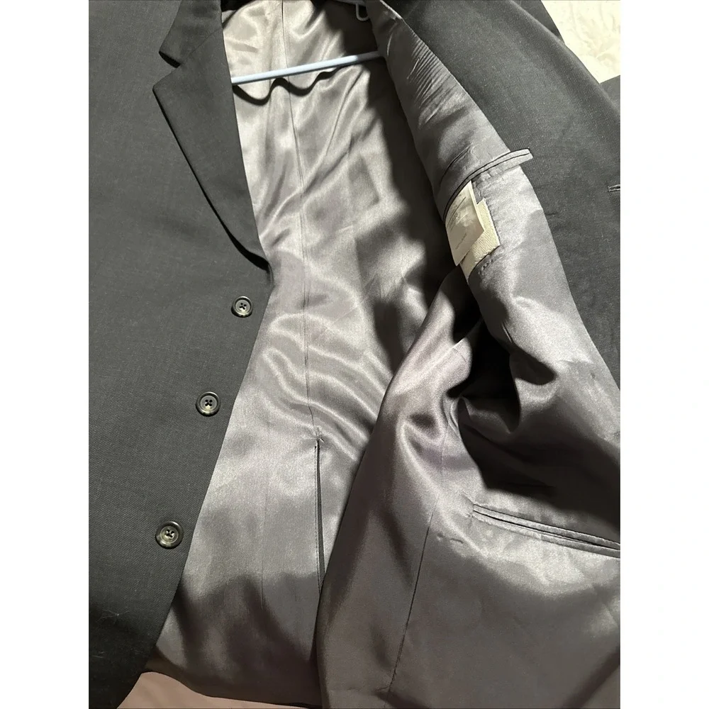 John W Nordstrom Men's Suit Jacket 44R38 Canada Gray Wool Blazer Dark Gray‎